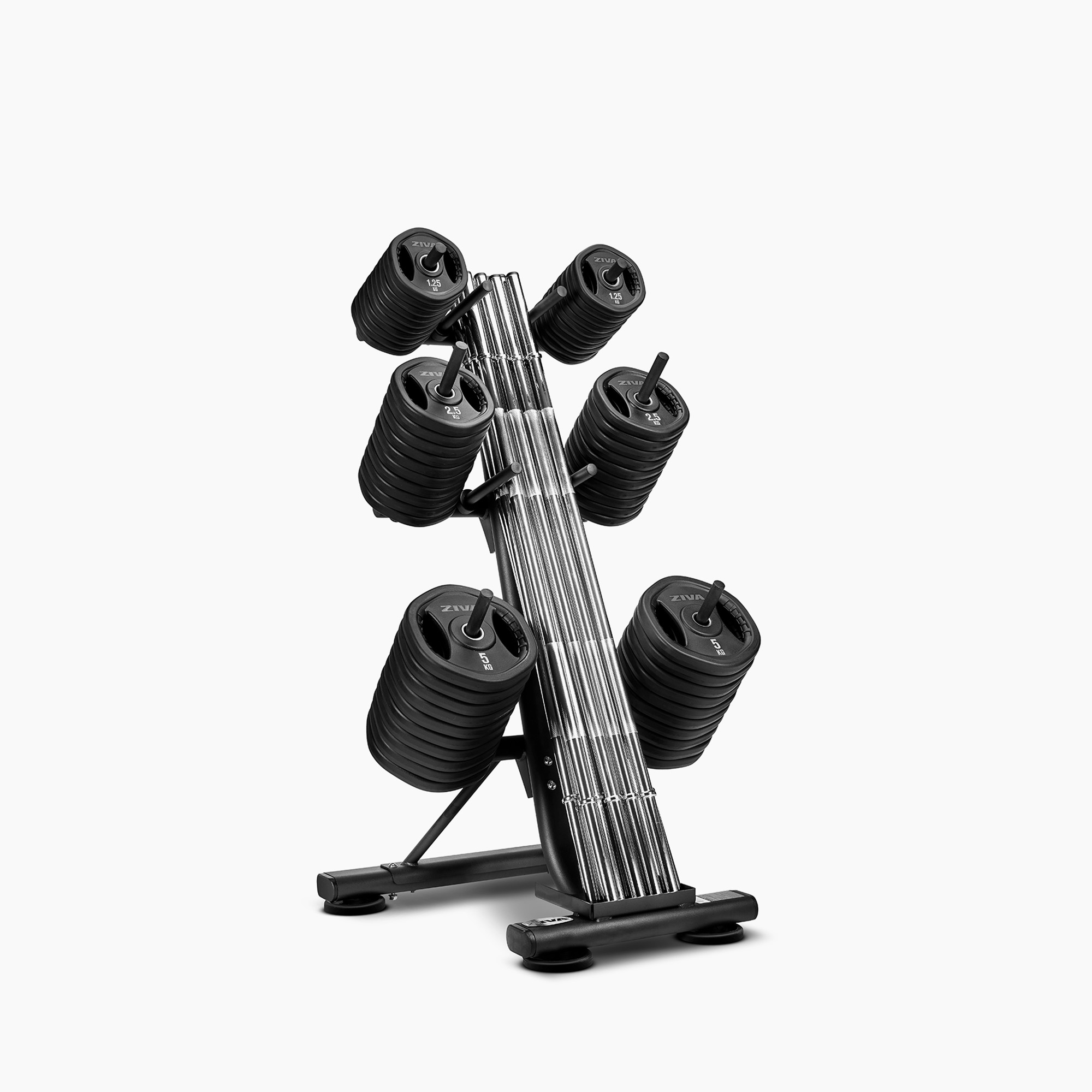 Bộ Tạ Đòn Phòng Tập Nhóm Studio Bọc Cao Su RPU ZIVA Performance Kèm Giá Để Đòn Tạ Thương Mại ZIVA Performance