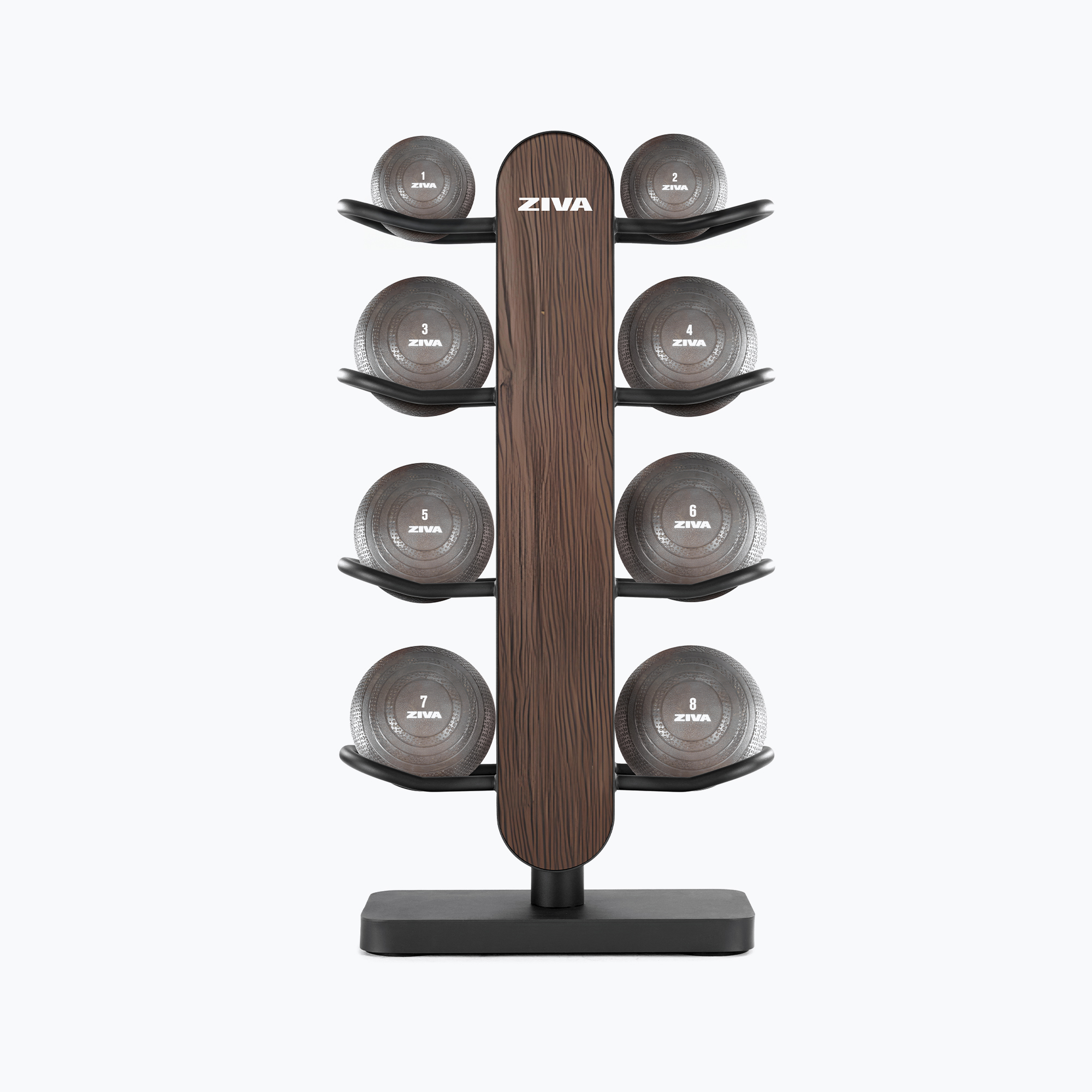 Bộ Bóng Tập Thể Lực Đa Năng (Medicine Ball) ZIVA Lumina (1-8kg) Kèm Kệ Lưu Trữ Bóng Tập Thể Lực ZIVA Lumina
