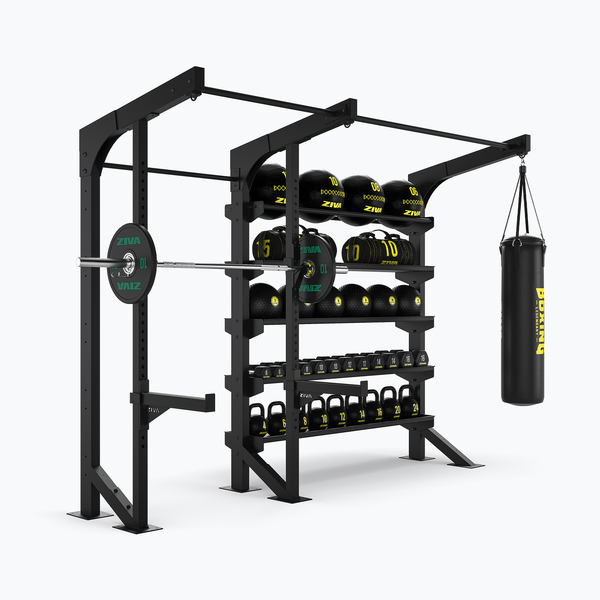 Khung Gánh Tạ Squat Rack ZIVA XP2 Kèm Hệ Thống Kệ Lưu Trữ Thiết Bị Đa Năng ZIVA XP2